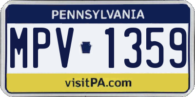 PA license plate MPV1359