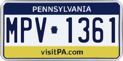PA license plate MPV1361