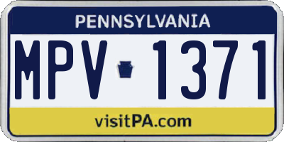 PA license plate MPV1371