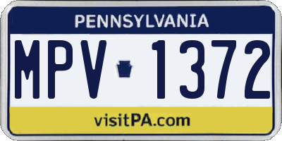 PA license plate MPV1372