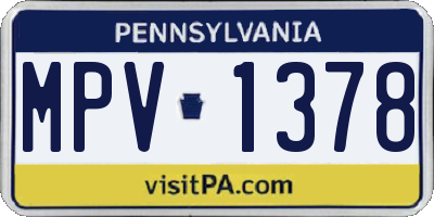 PA license plate MPV1378