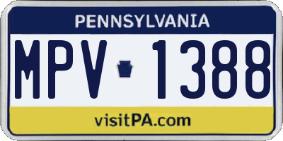 PA license plate MPV1388
