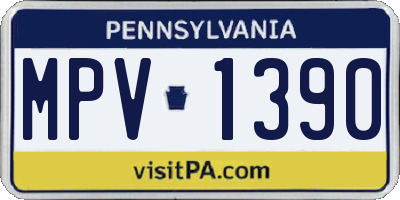 PA license plate MPV1390