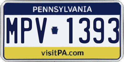 PA license plate MPV1393