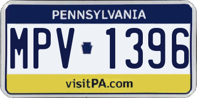 PA license plate MPV1396
