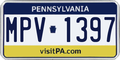 PA license plate MPV1397