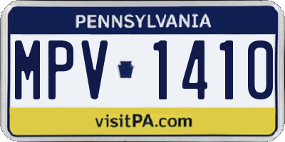 PA license plate MPV1410