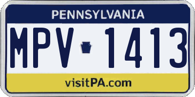 PA license plate MPV1413
