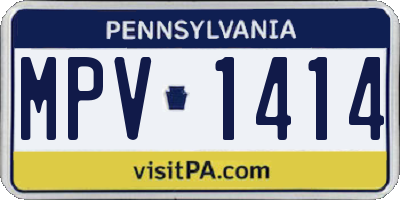 PA license plate MPV1414