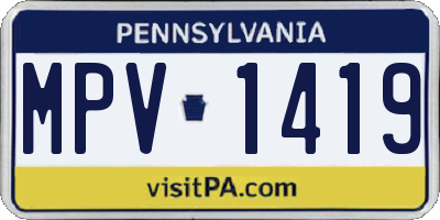 PA license plate MPV1419