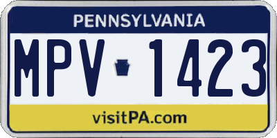 PA license plate MPV1423