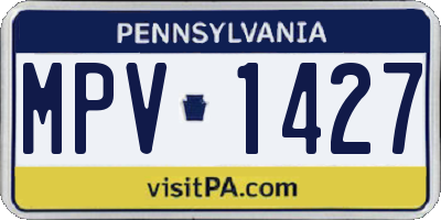 PA license plate MPV1427