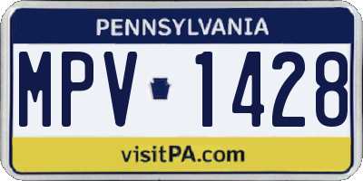 PA license plate MPV1428