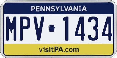 PA license plate MPV1434