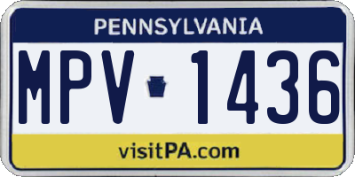 PA license plate MPV1436