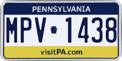 PA license plate MPV1438