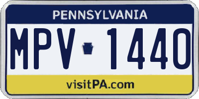 PA license plate MPV1440