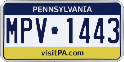 PA license plate MPV1443