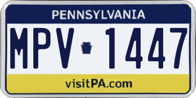 PA license plate MPV1447