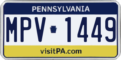 PA license plate MPV1449