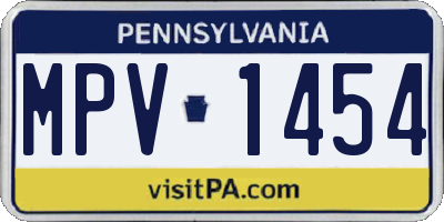 PA license plate MPV1454