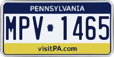 PA license plate MPV1465