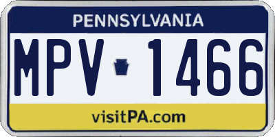PA license plate MPV1466