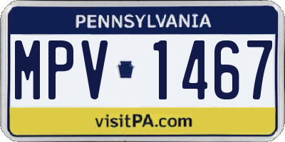 PA license plate MPV1467