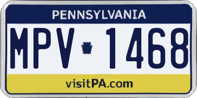 PA license plate MPV1468