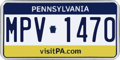 PA license plate MPV1470