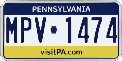 PA license plate MPV1474