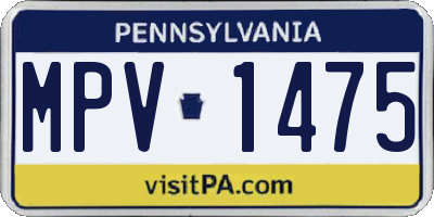 PA license plate MPV1475