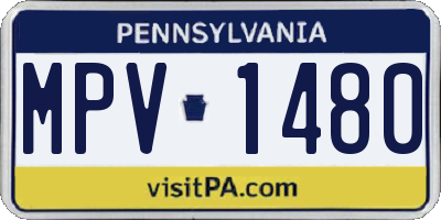 PA license plate MPV1480