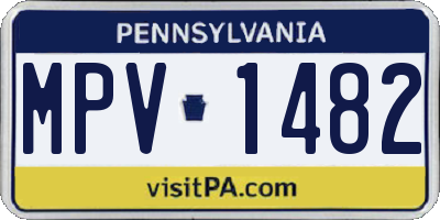 PA license plate MPV1482