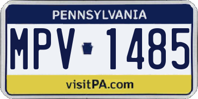 PA license plate MPV1485