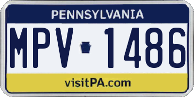 PA license plate MPV1486
