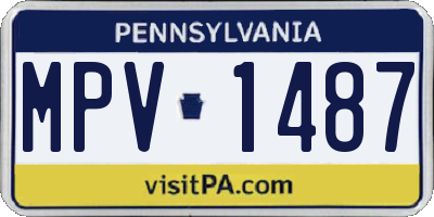 PA license plate MPV1487