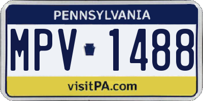 PA license plate MPV1488