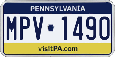 PA license plate MPV1490