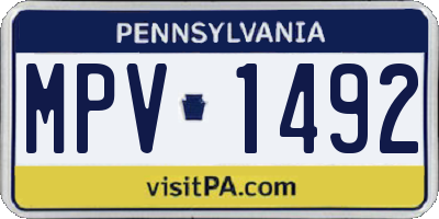 PA license plate MPV1492