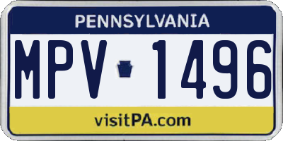 PA license plate MPV1496