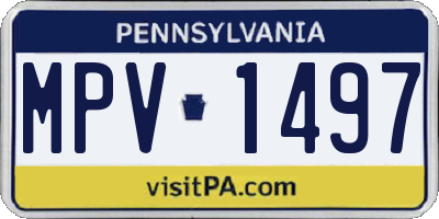 PA license plate MPV1497
