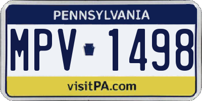 PA license plate MPV1498