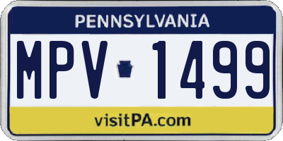 PA license plate MPV1499