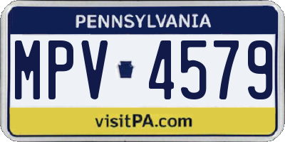 PA license plate MPV4579