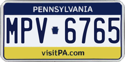 PA license plate MPV6765