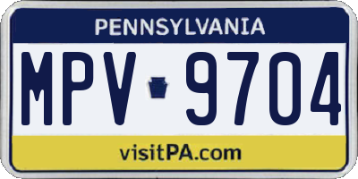 PA license plate MPV9704