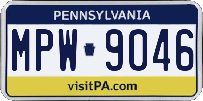 PA license plate MPW9046