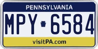 PA license plate MPY6584