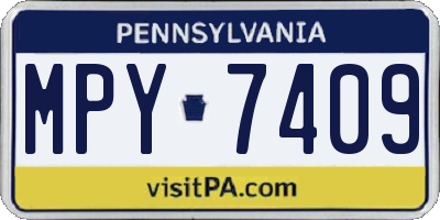 PA license plate MPY7409
